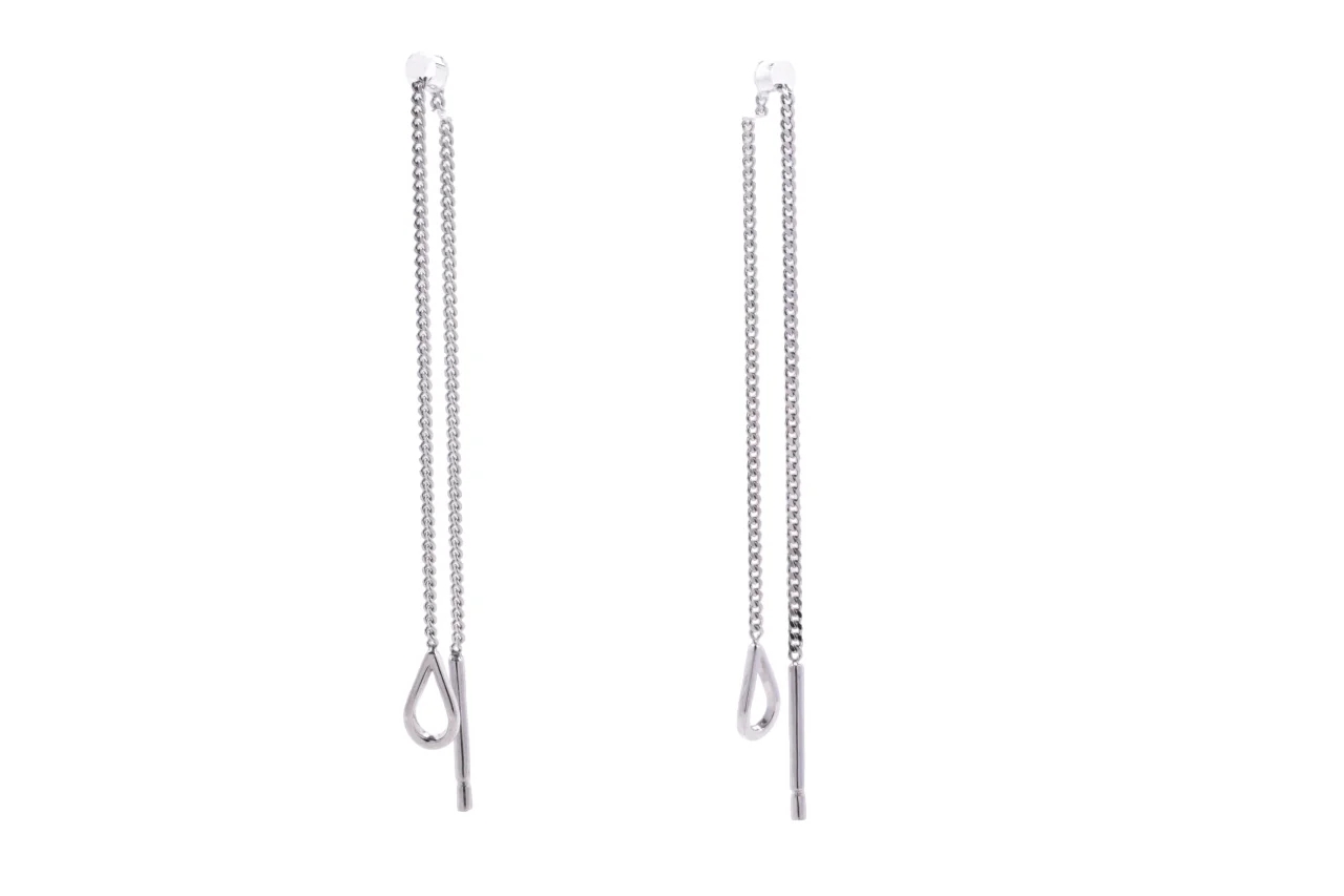 Серьги протяжки женские из родированого серебра 925 пробы с19.200