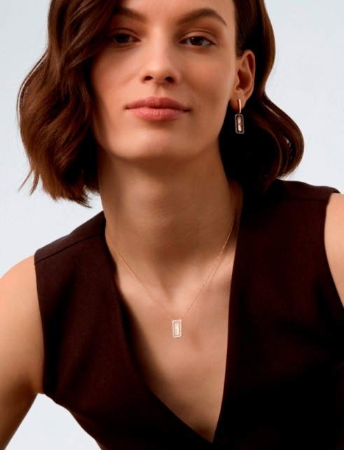 Колье из красного золота 585 пробы 66574-100 с бриллиантами