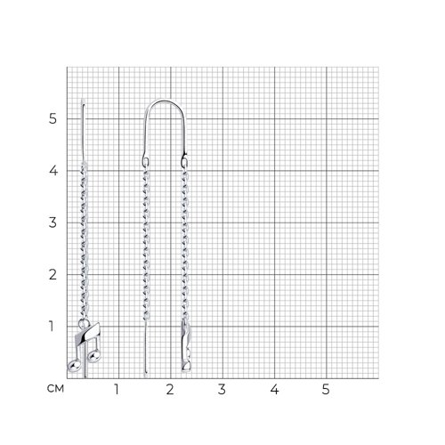 Серьги протяжки женские из родированого серебра 925 пробы 94024313