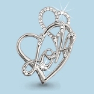 Подвеска из родированого серебра 925 пробы 21155А