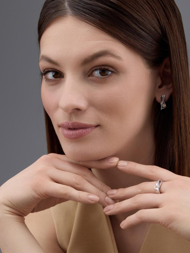 Серьги из серебра 02-4391/000Б-00