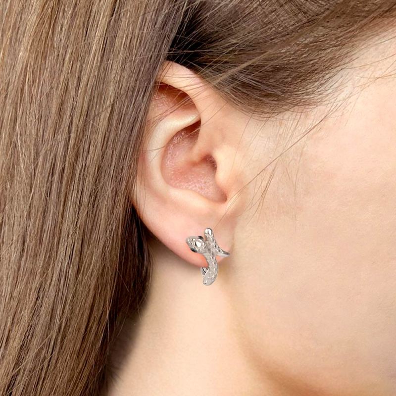 Серьги из серебра 400556Ч Змея