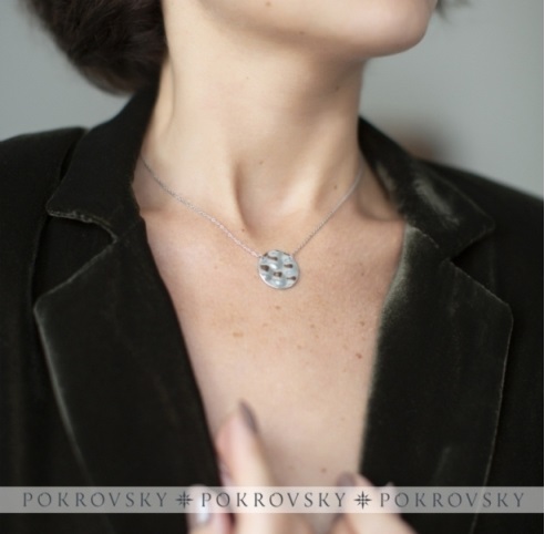 Колье из родированого серебра 925 пробы 0320350-00245