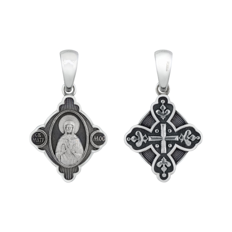 Икона Святой Матроны Московской из родированого серебра 925 пробы НП22-3069