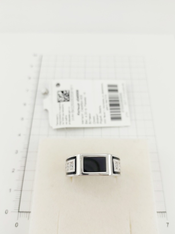 Печатка из родированого серебра 925 пробы с040009