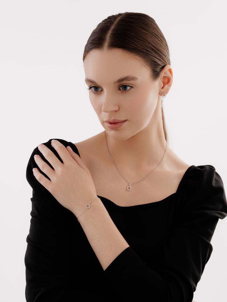 Подвеска из родированого серебра 925 пробы 03-4067/00КЦ-00