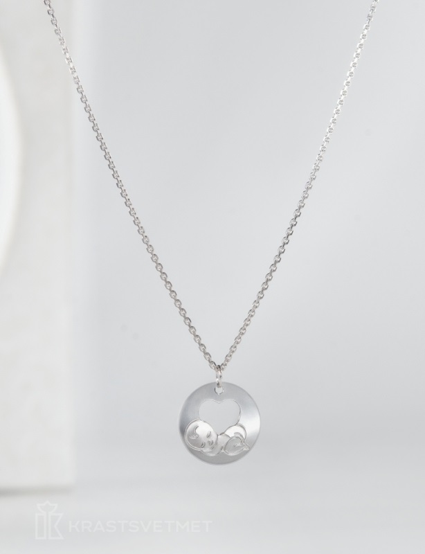 Колье из родированого серебра 925 пробы НХ22-2111-3 д. 0,4 мм