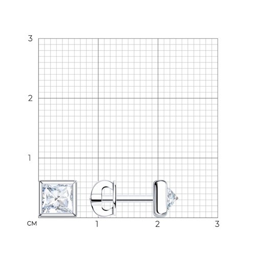 Пусеты из родированого серебра 925 пробы 94024753