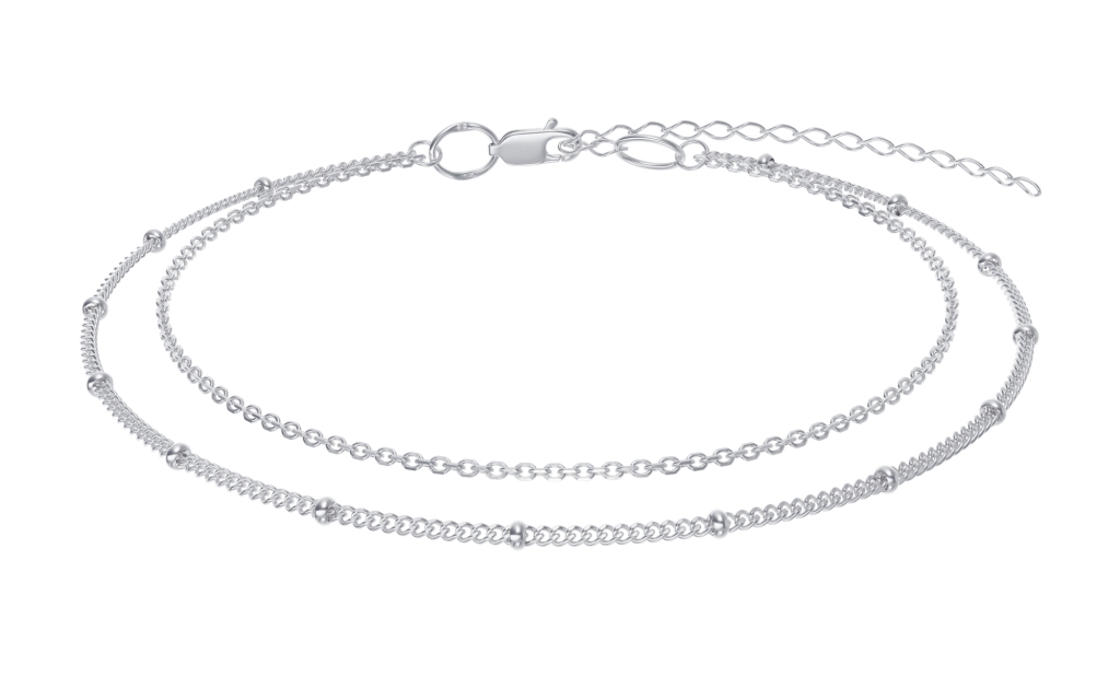 Браслет из родированого серебра 925 пробы НБ22-421-3 д. 0,4  , плетение: кобра и сатурна 1+1 на гурмете