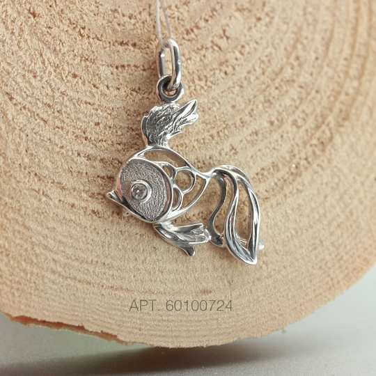 Подвеска из родированого серебра 925 пробы 60100724 с бриллиантом