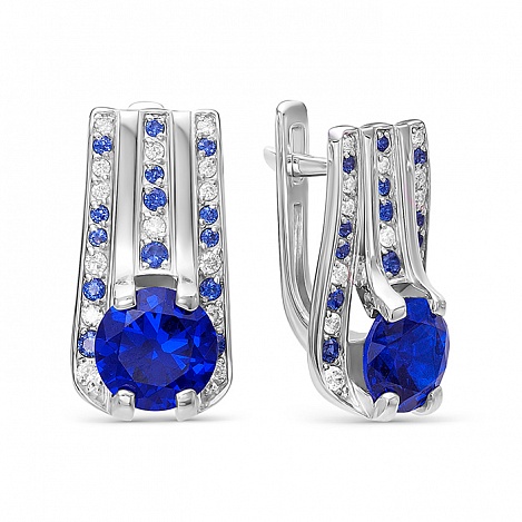 Серьги из серебра 02-0457/00КЦ-00