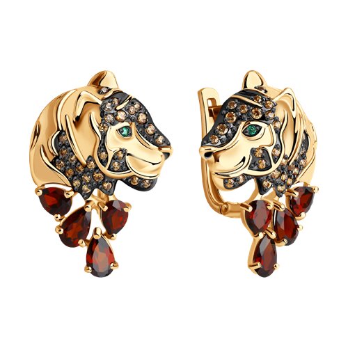 Серьги с английским замком женские из красного золота 585 пробы 727571