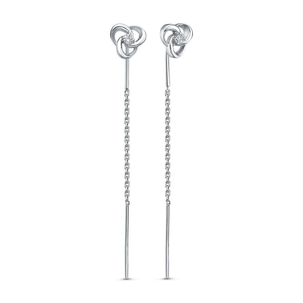 Серьги протяжки женские из родированого серебра 925 пробы 3101028651