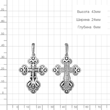 Крест из серебра 12798