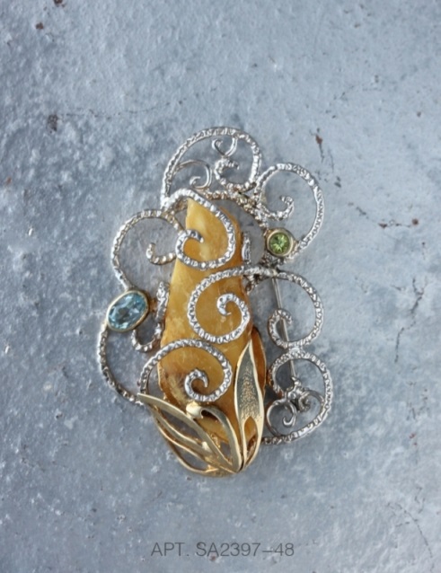 Брошь из родированого серебра 925 пробы SA2397-48