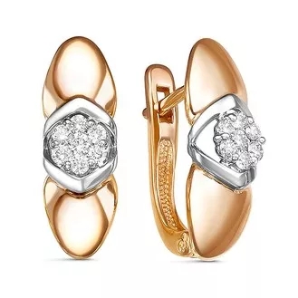 Серьги женские из золота 585 пробы С0664-120 с бриллиантами