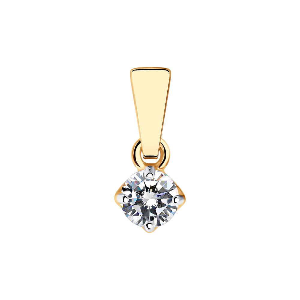 Подвеска из позолоченного серебра 925 пробы 89030026 с фианитом swarovski
