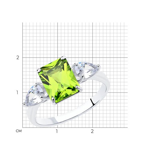 Кольцо из родированого серебра 925 пробы 92011286