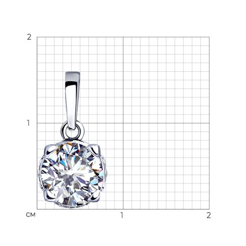 Подвеска из родированого серебра 925 пробы 94032260