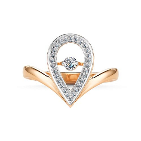 Кольцо из красного золота 585 пробы 15864-100 с бриллиантом