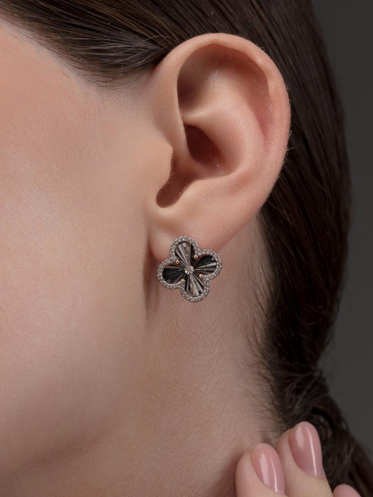 Серьги с английским замком женские из красного золота 585 пробы 26162-100