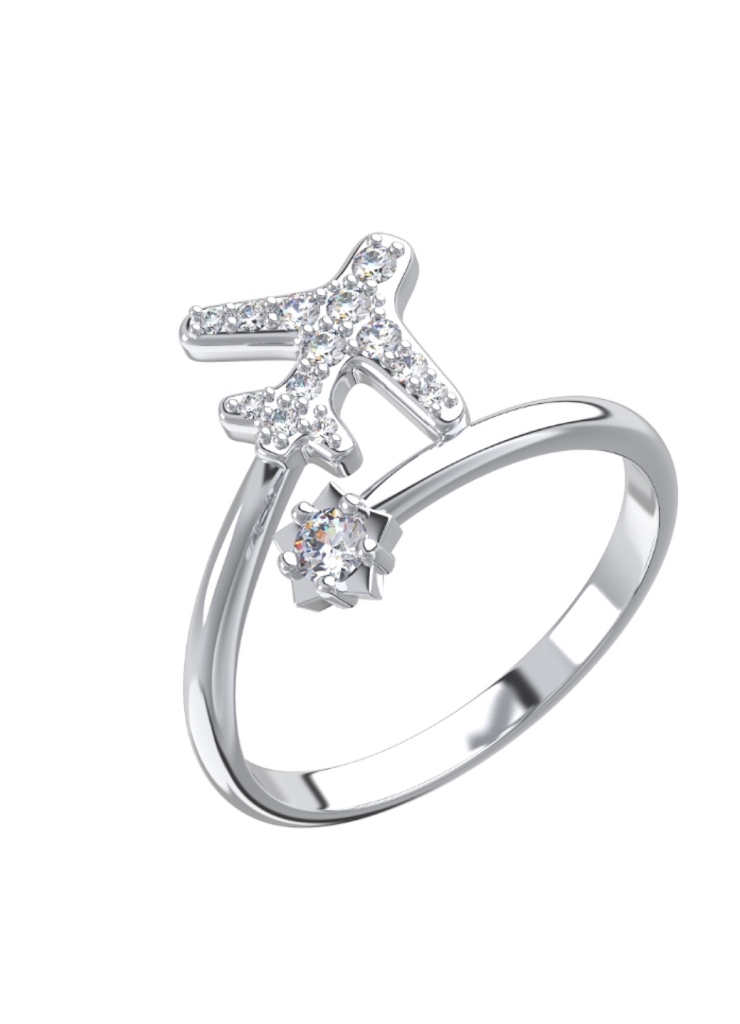 Кольцо из родированого серебра 925 пробы 1101591-00775