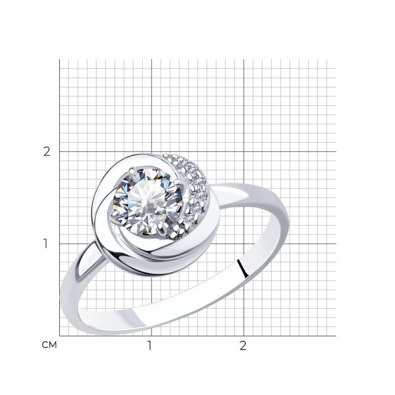 Кольцо из родированого серебра 925 пробы 94012691