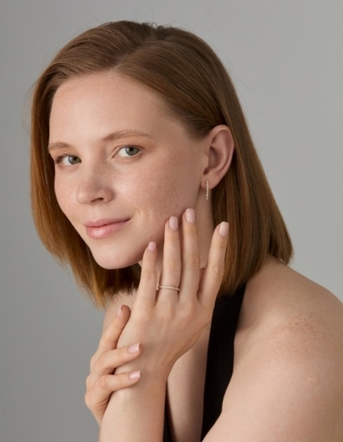 Серьги с английским замком женские из красного золота 585 пробы 26444-100 с бриллиантами