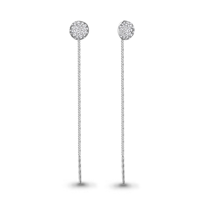 Серьги с английским замком женские из родированого серебра 925 пробы 41030А