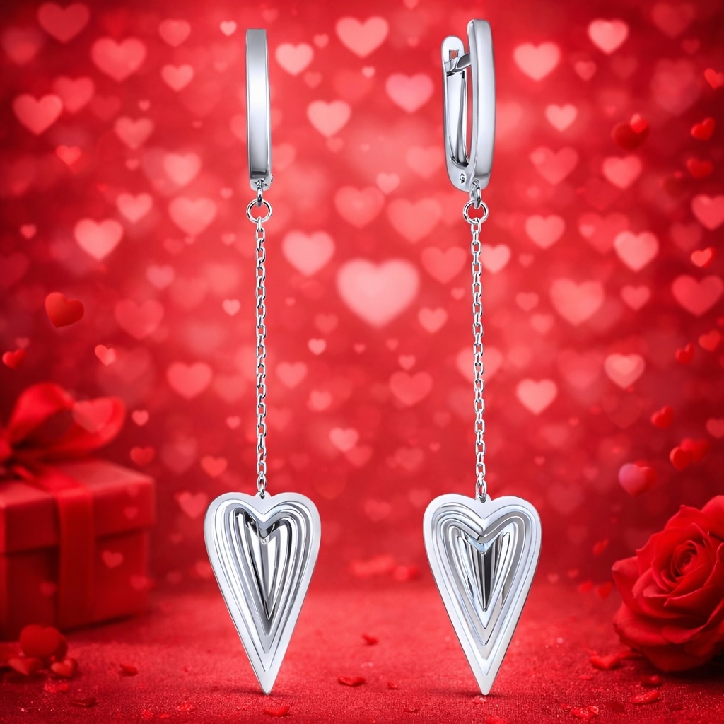 Серьги из родированого серебра 925 пробы с120863