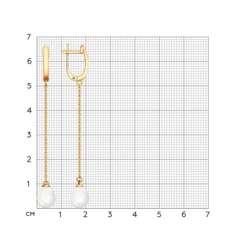 Серьги с английским замком женские из красного золота 585 пробы 792070