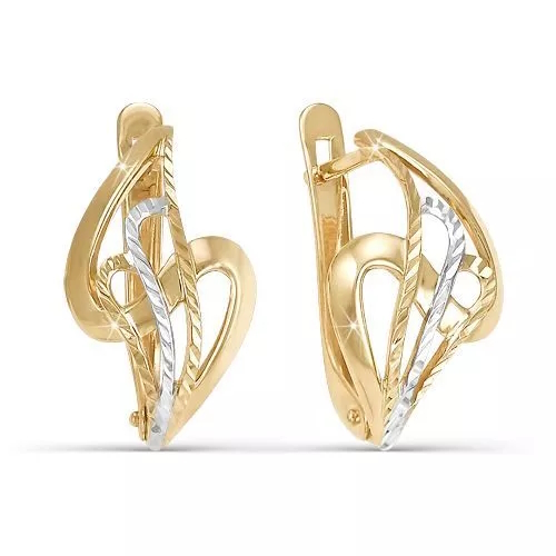 Серьги с английским замком женские из золота 585 пробы 220396