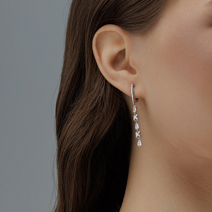 Серьги из серебра 02-4281/00КЦ-00