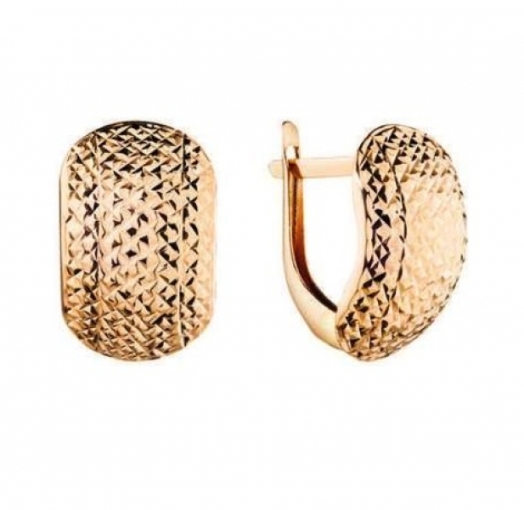 Серьги с английским замком женские из красного золота 585 пробы СГ-18/1005.1