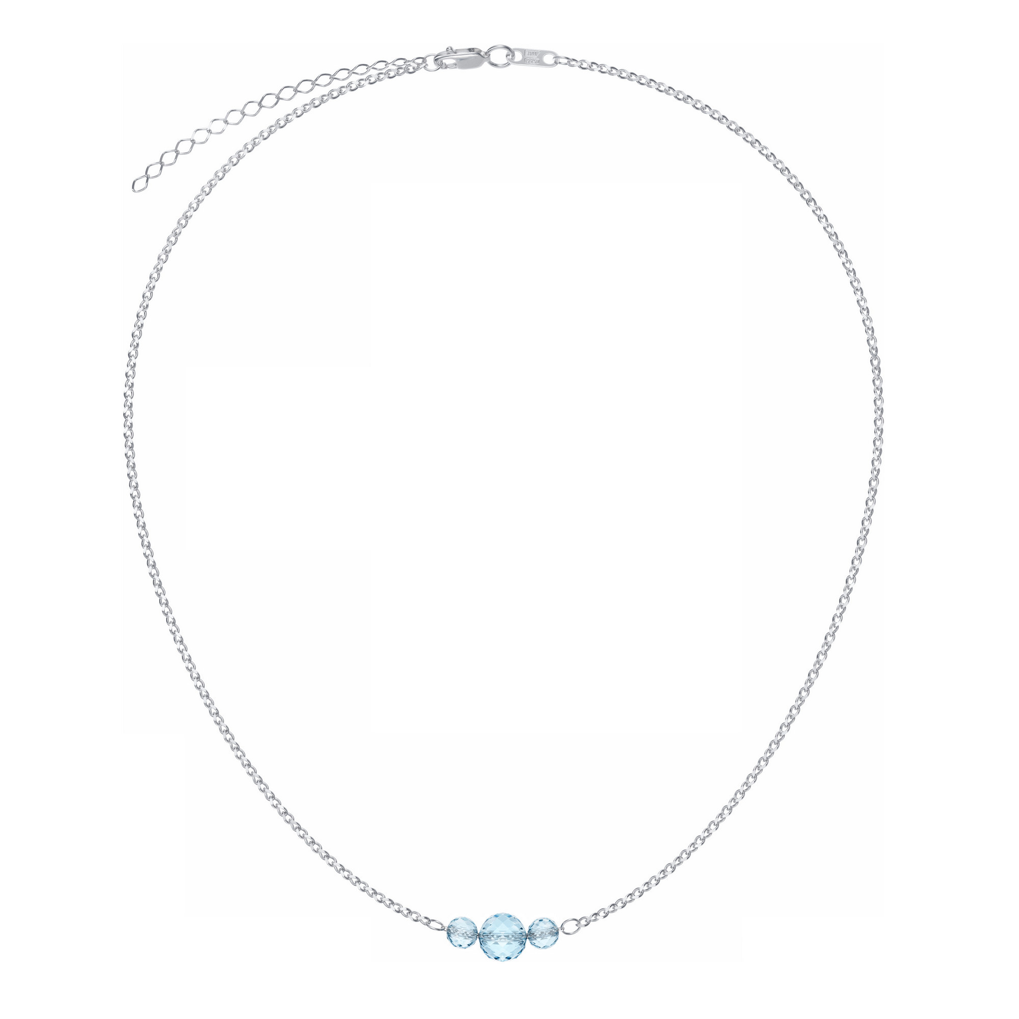 Колье из родированого серебра 925 пробы НХ22-1787К6-3 д. 0,5 мм