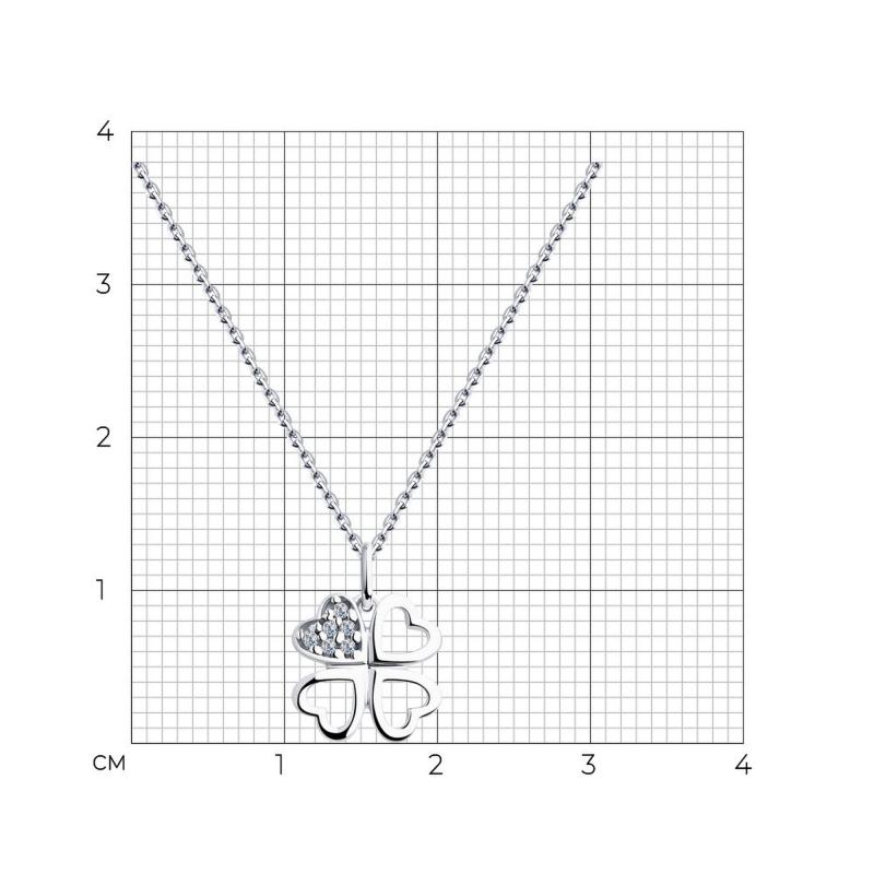 Колье из родированого серебра 925 пробы 94070267