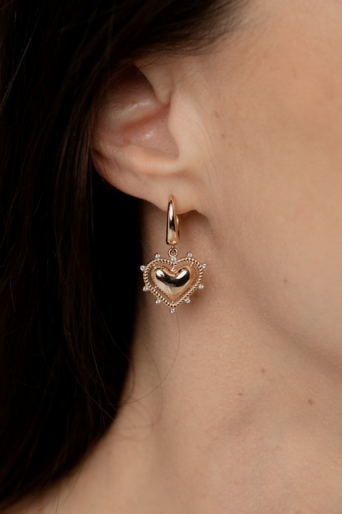 Серьги с английским замком женские из золота 585 пробы 120695