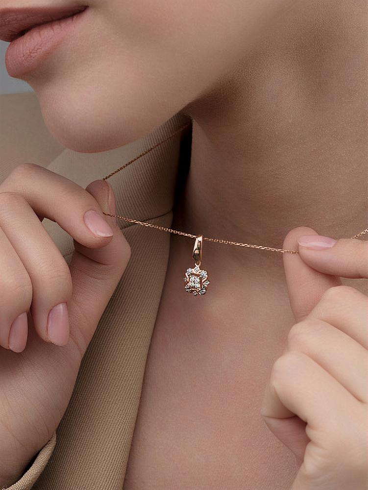 Подвеска из красного золота 585 пробы 36201-100 с бриллиантами