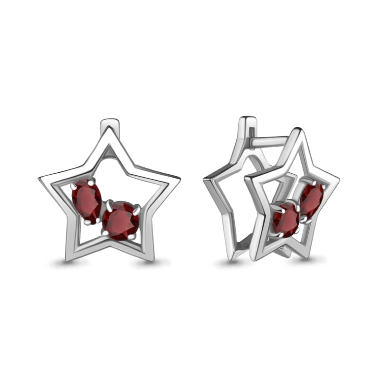 Серьги из родированого серебра 925 пробы 4733303