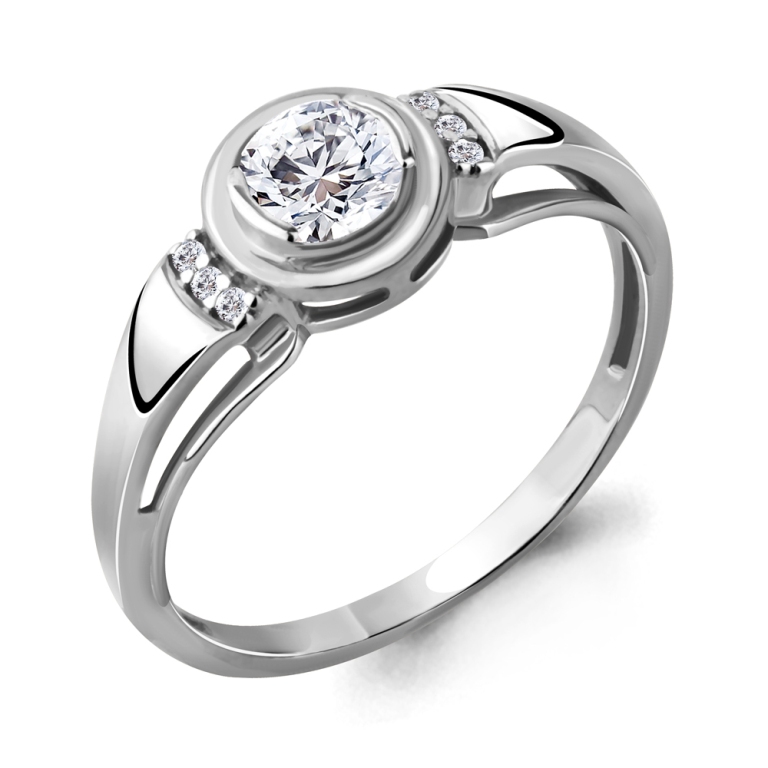 Кольцо из родированого серебра 925 пробы 66566А