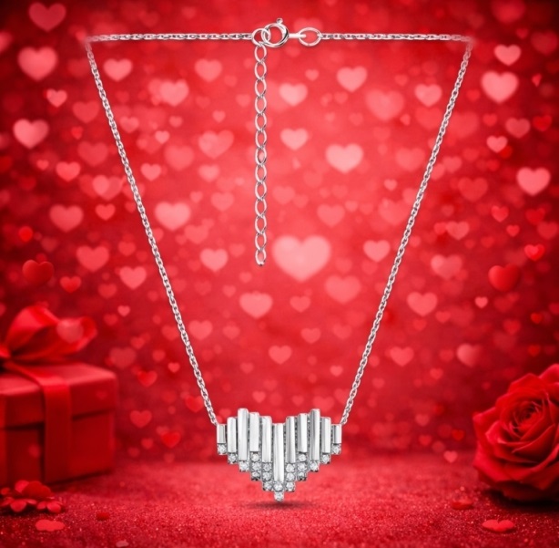 Колье из родированого серебра 925 пробы 3101085042