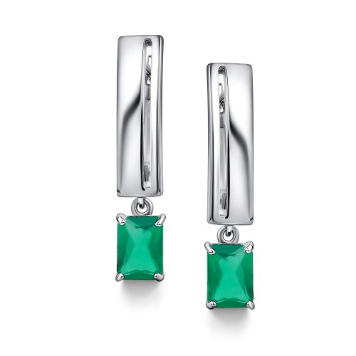 Серьги с английским замком женские из родированого серебра 925 пробы 02-4436/00АГ-00