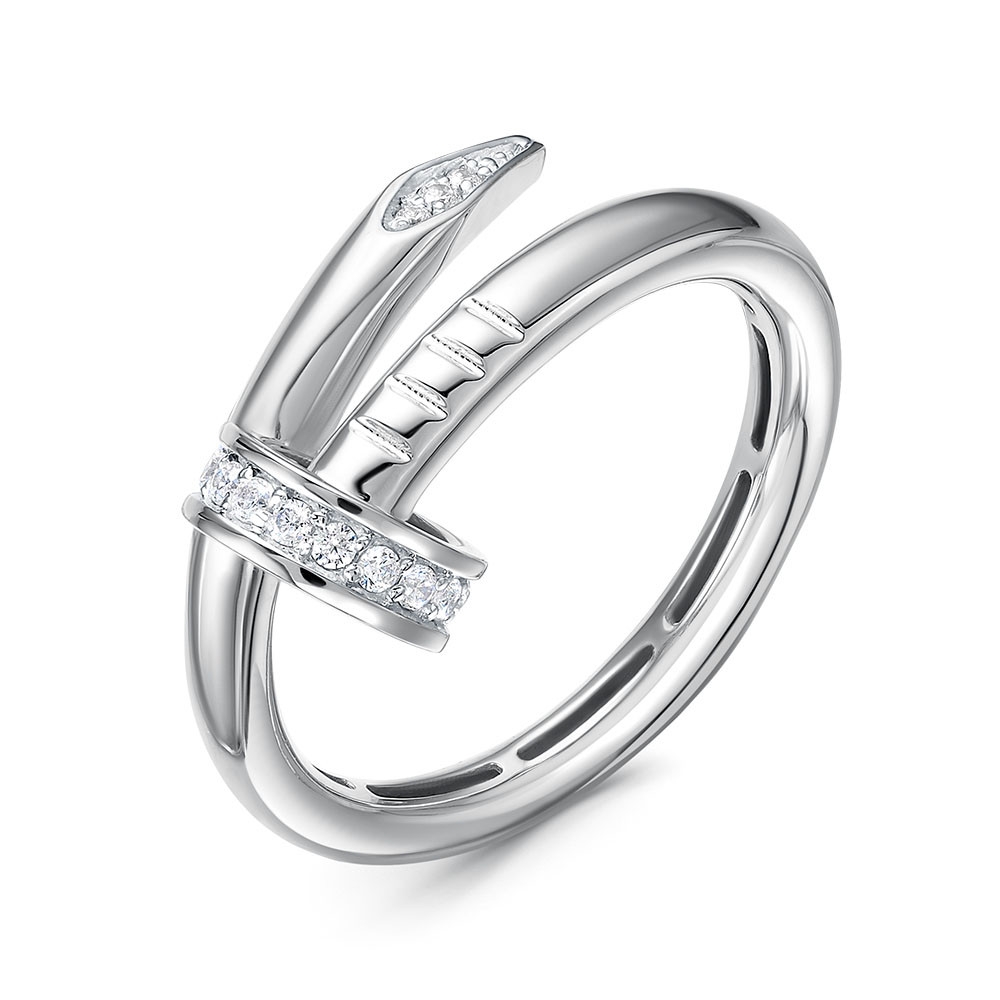 Кольцо из родированого серебра 925 пробы с110329