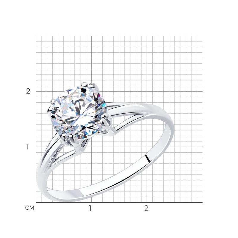 Кольцо из родированого серебра 925 пробы 94012116