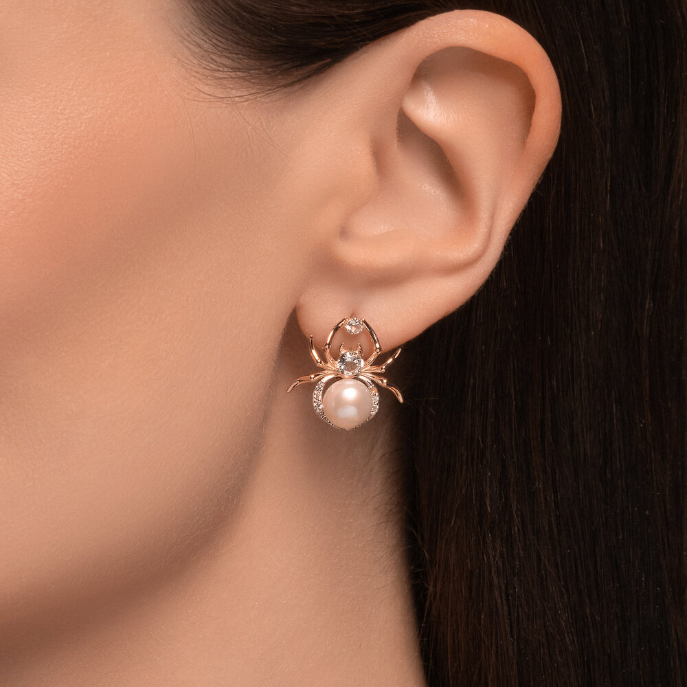 Серьги с английским замком женские из красного золота 585 пробы 792272