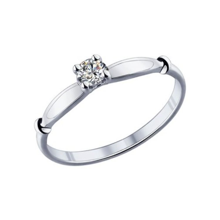 Кольцо из родированого серебра 925 пробы 89010025