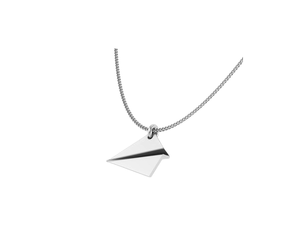 Колье из родированого серебра 925 пробы 0320219-00245