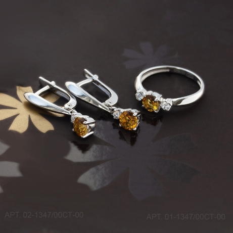 Серьги из серебра 02-1347/00СТ-00