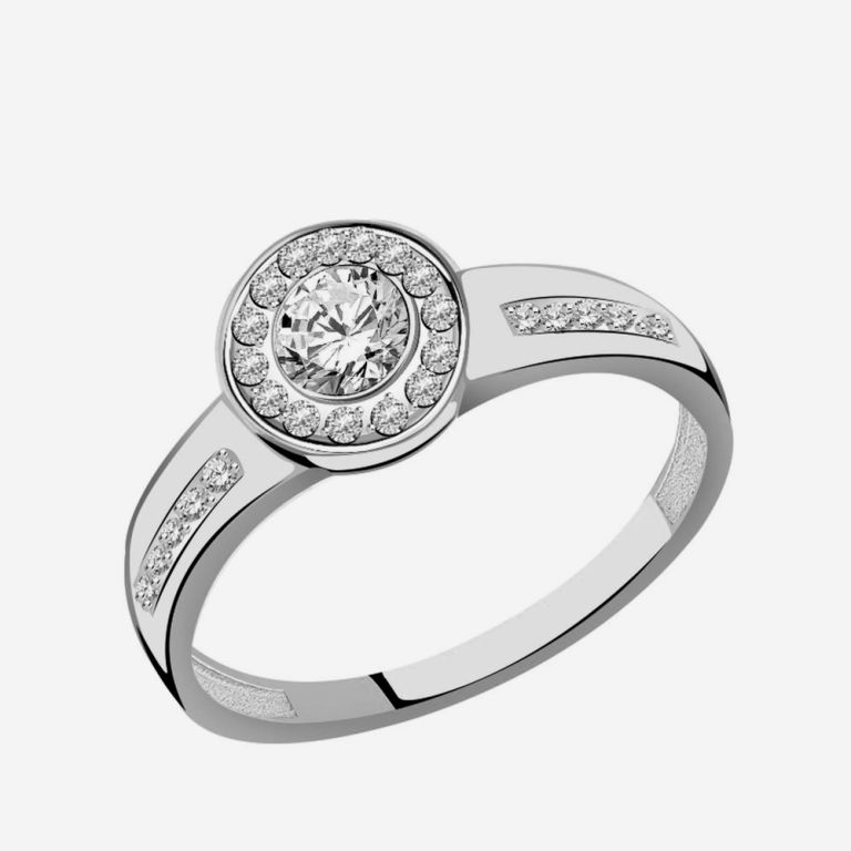 Кольцо из белого золота 585 пробы кл3694-62 с фианитами swarovski