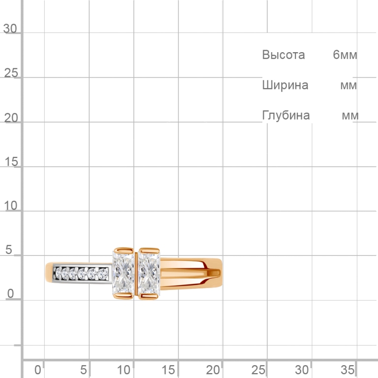 Кольцо из красного золота 585 пробы 68698А